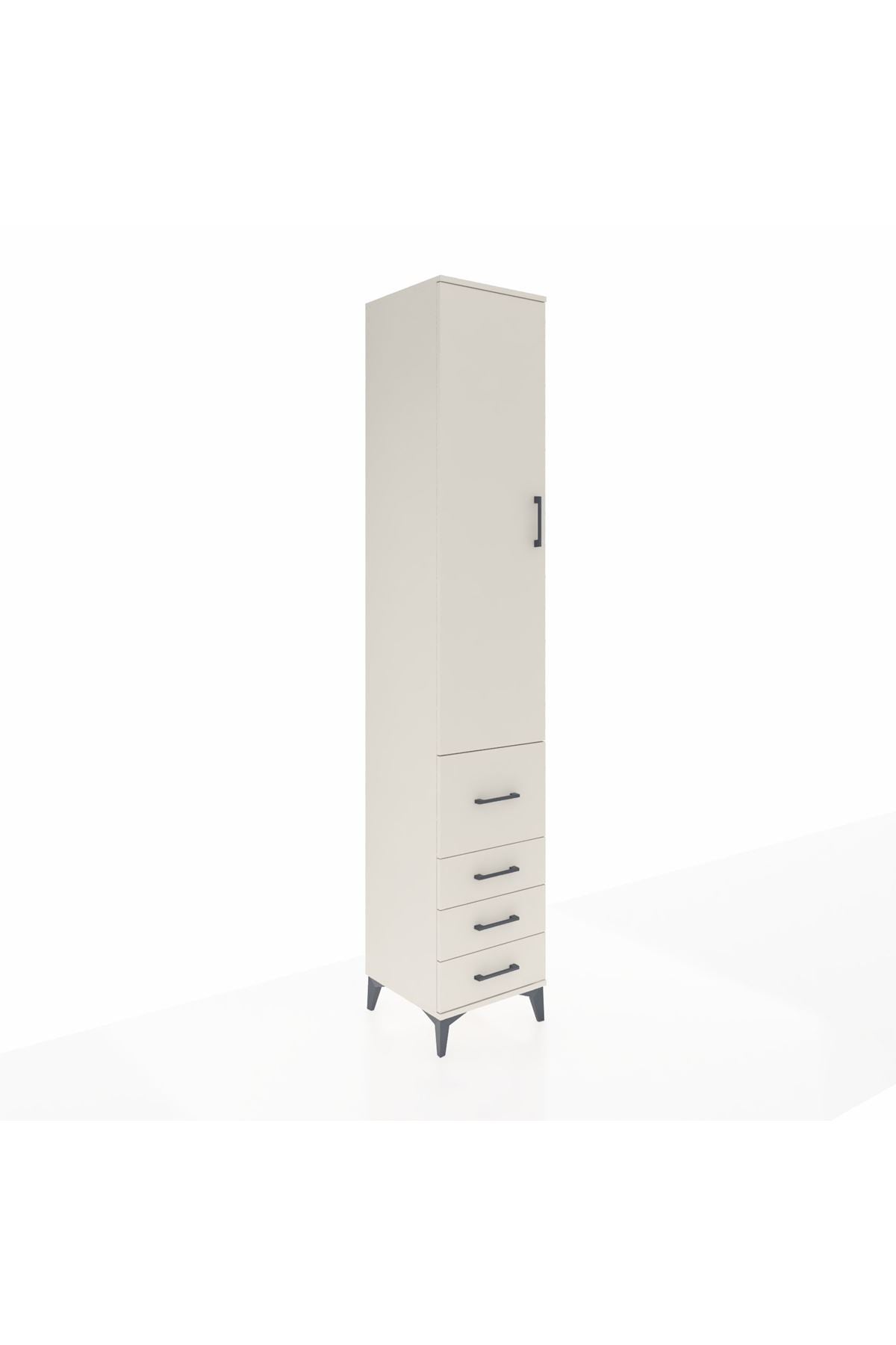 Hyperion Dolap 4 Raflı 4 Çekmeceli Tek Kapaklı 44x44x243 Aytaşı-Aytaşı