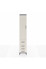 Hyperion Dolap 4 Raflı 4 Çekmeceli Tek Kapaklı 44x44x243 Antrasit-Aytaşı