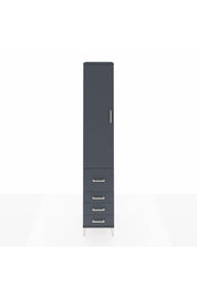 Hyperion Dolap 4 Raflı 4 Çekmeceli Tek Kapaklı 44x44x243 Antrasit-Antrasit