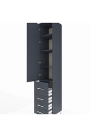 Hyperion Dolap 4 Raflı 4 Çekmeceli Tek Kapaklı 44x44x243 Antrasit-Antrasit