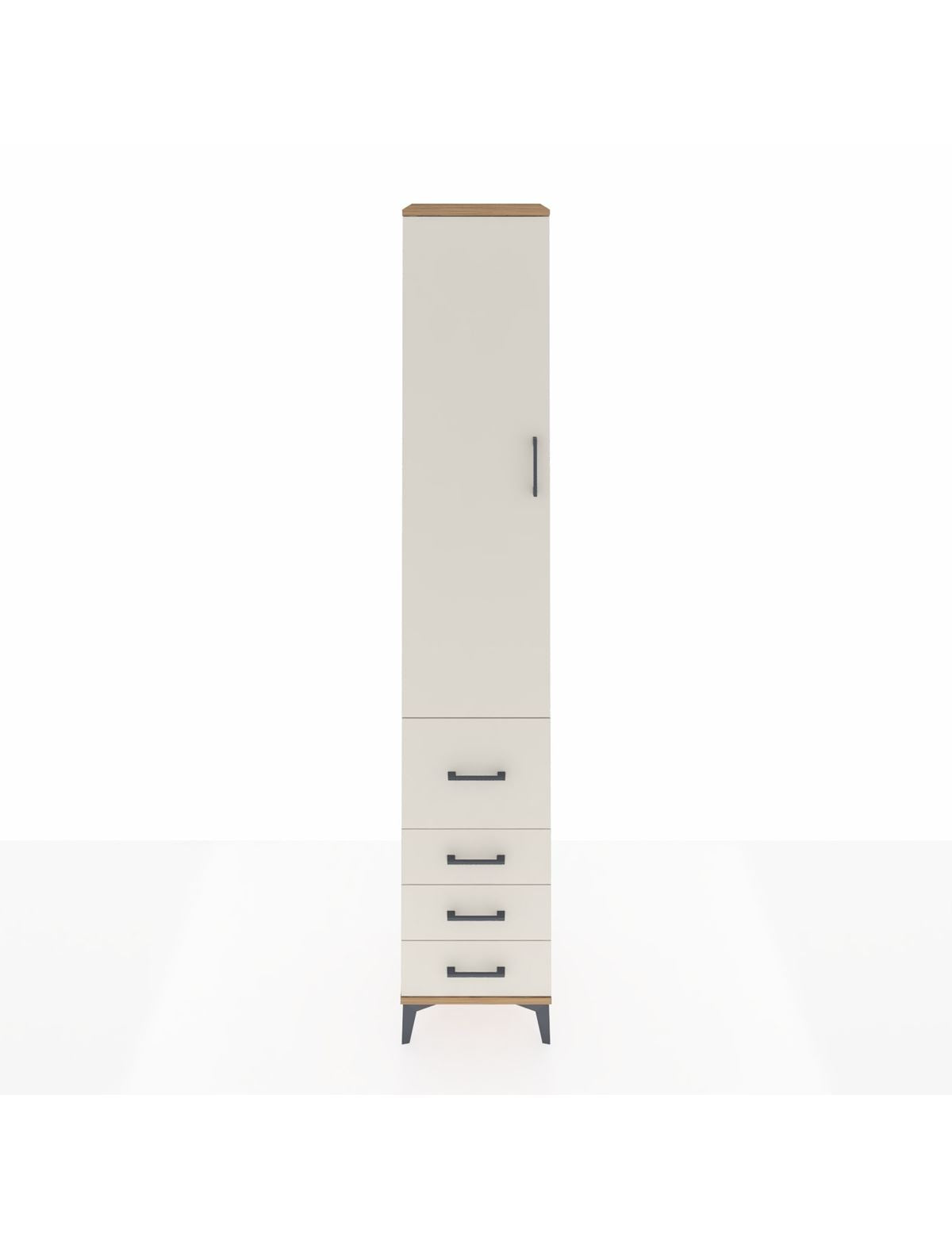 Hyperion Dolap 4 Raflı 4 Çekmeceli Tek Kapaklı 44x44x243 Çam-Aytaşı