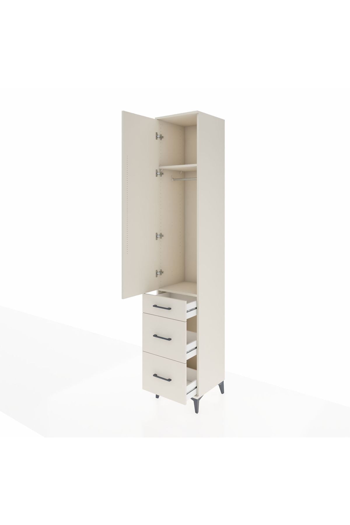 Hyperion Dolap 2 Raflı 3 Çekmeceli Tek Askılı 44x44x243 Aytaşı-Aytaşı