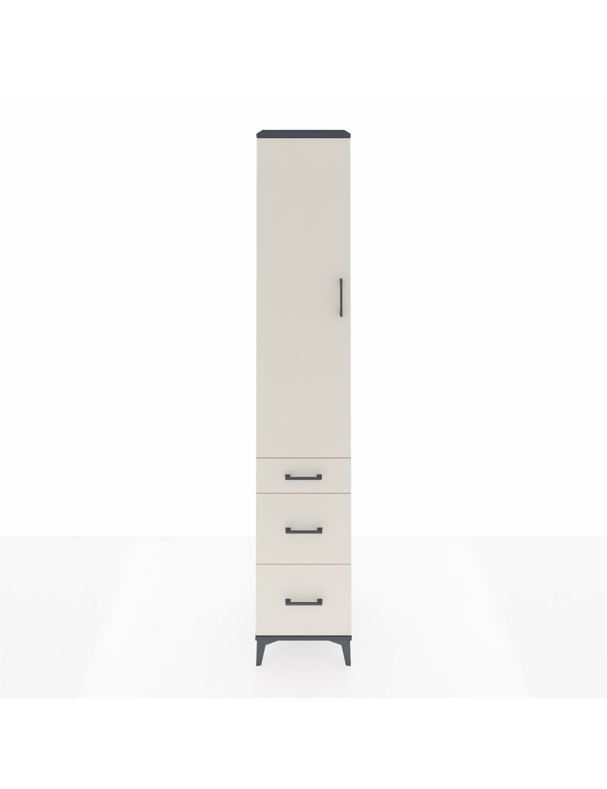 Hyperion Dolap 2 Raflı 3 Çekmeceli Tek Askılı 44x44x243 Antrasit-Aytaşı