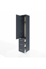 Hyperion Dolap 2 Raflı 3 Çekmeceli Tek Askılı 44x44x243 Antrasit-Antrasit