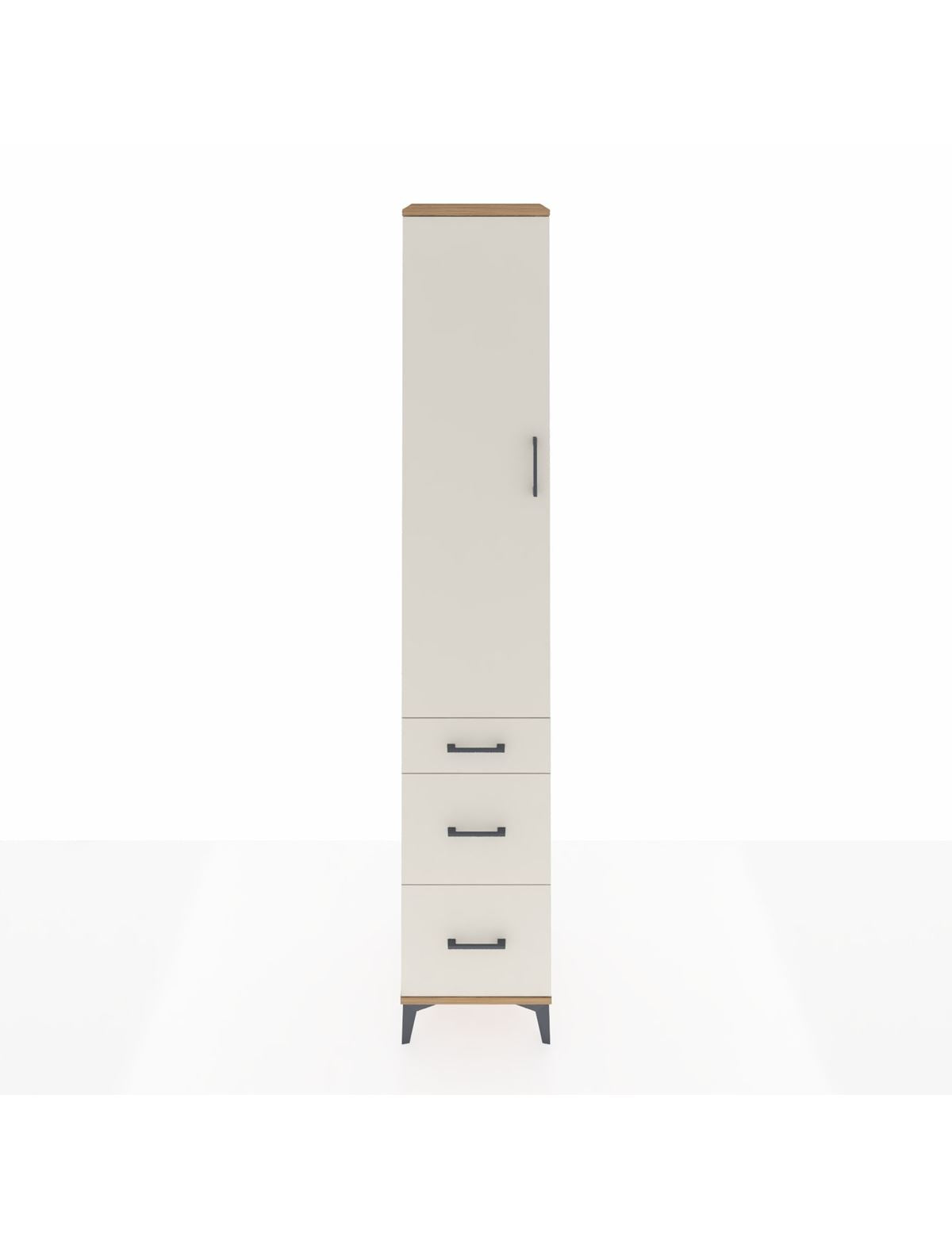 Hyperion Dolap 2 Raflı 3 Çekmeceli Tek Askılı 44x44x243 Çam-Aytaşı