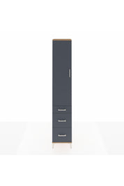 Hyperion Dolap 2 Raflı 3 Çekmeceli Tek Askılı 44x44x243 Çam-Antrasit