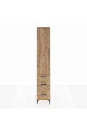 Hyperion Dolap 2 Raflı 3 Çekmeceli Tek Askılı 44x44x243 Çam-Çam