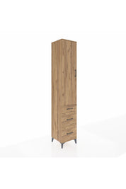 Hyperion Dolap 2 Raflı 3 Çekmeceli Tek Askılı 44x44x243 Çam-Çam