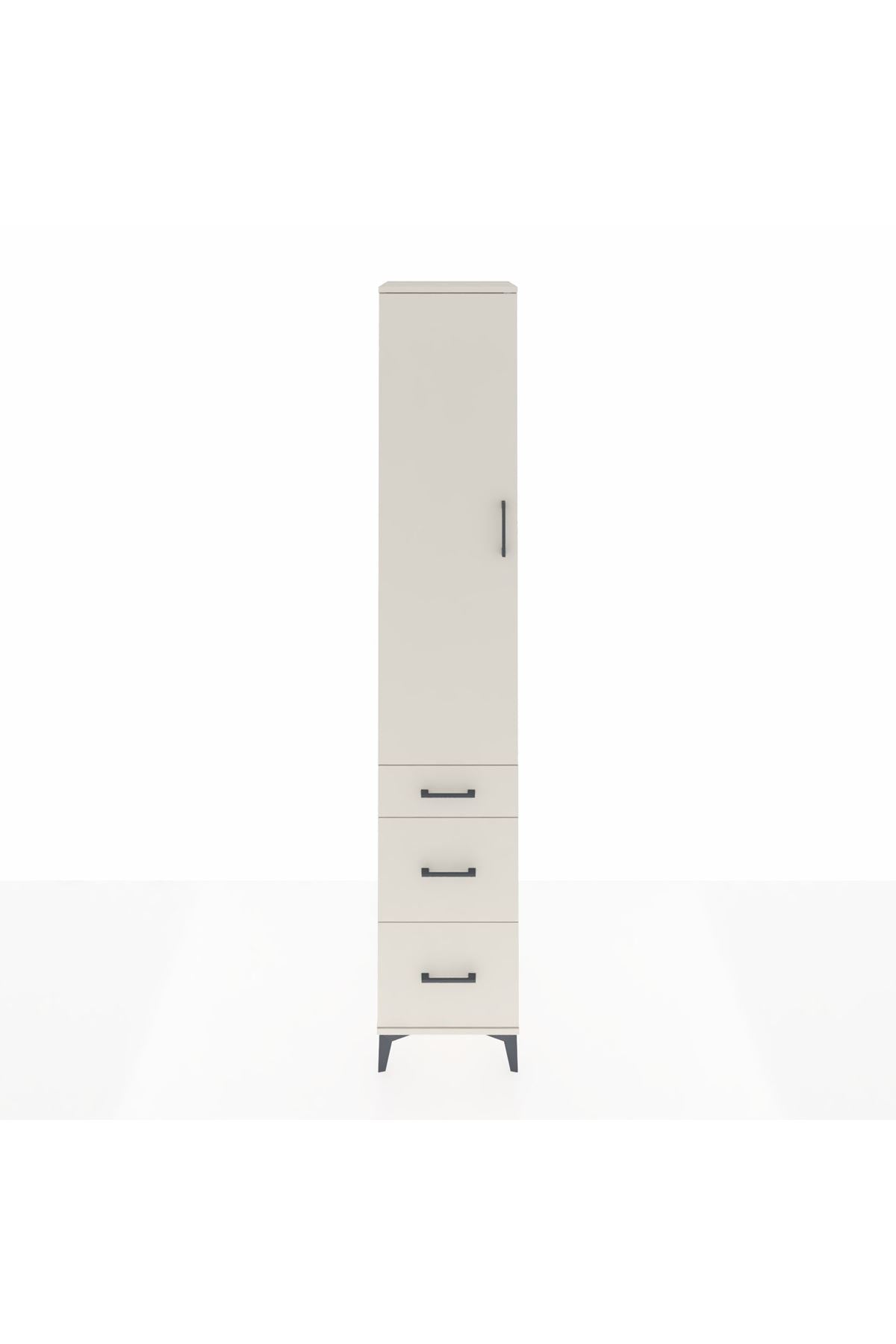 Hyperion Dolap 4 Raflı 3 Çekmeceli Tek Kapaklı 44x44x243 Aytaşı-Aytaşı