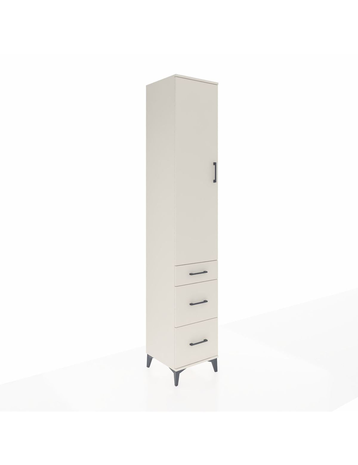 Hyperion Dolap 4 Raflı 3 Çekmeceli Tek Kapaklı 44x44x243 Aytaşı-Aytaşı