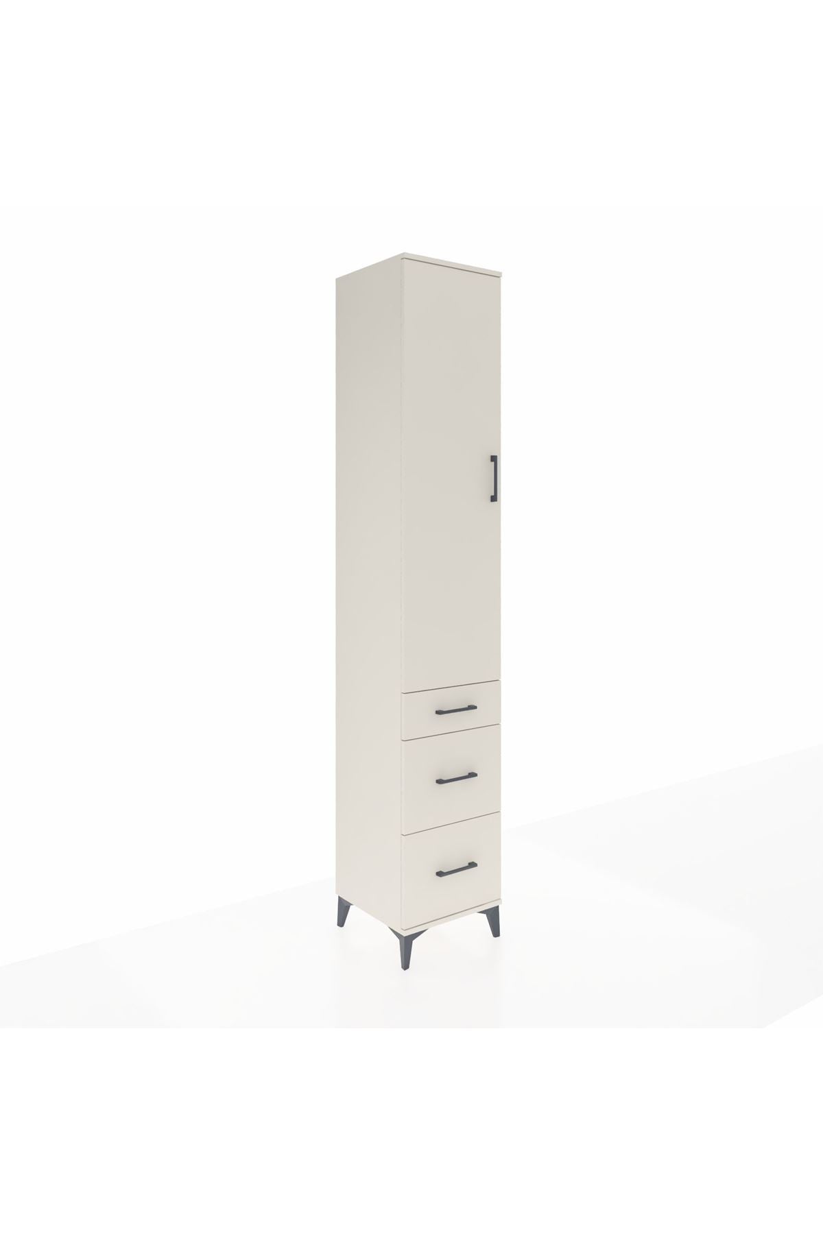 Hyperion Dolap 4 Raflı 3 Çekmeceli Tek Kapaklı 44x44x243 Aytaşı-Aytaşı