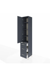 Hyperion Dolap 4 Raflı 3 Çekmeceli Tek Kapaklı 44x44x243 Antrasit-Antrasit