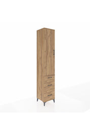 Hyperion Dolap 4 Raflı 3 Çekmeceli Tek Kapaklı 44x44x243 Çam-Çam