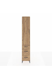 Hyperion Dolap 4 Raflı 3 Çekmeceli Tek Kapaklı 44x44x243 Çam-Çam