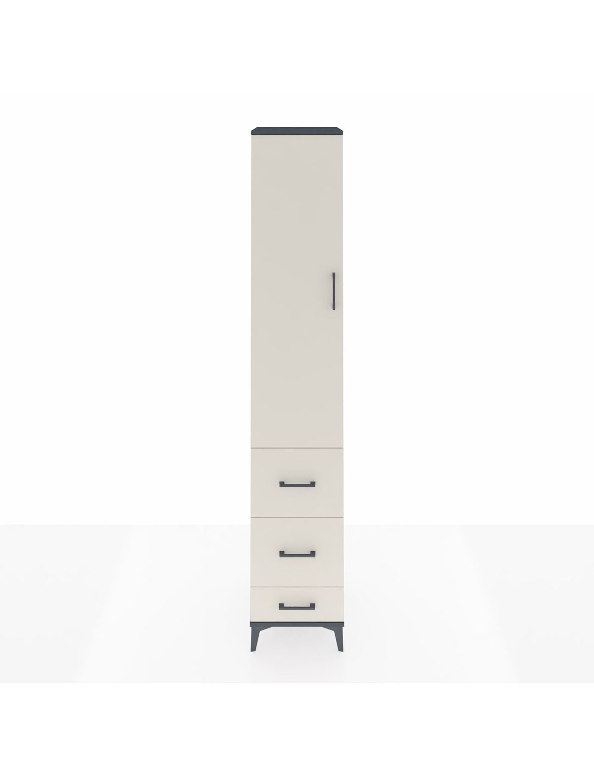 Hyperion Dolap 2 Raflı 3 Çekmeceli Tek Askılı 44x44x243 Antrasit-Aytaşı