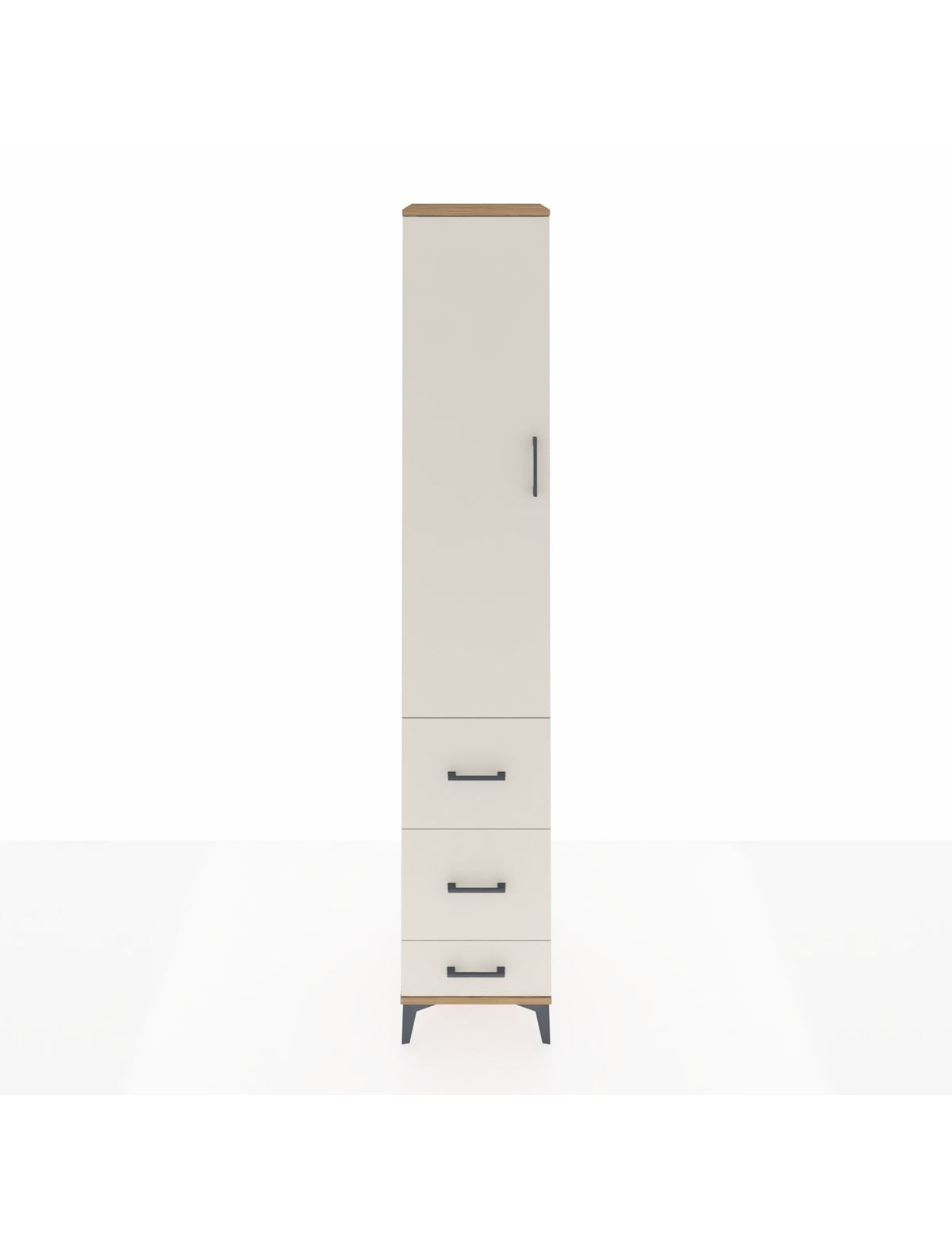 Hyperion Dolap 2 Raflı 3 Çekmeceli Tek Askılı 44x44x243 Çam-Aytaşı