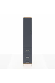 Hyperion Dolap 2 Raflı 3 Çekmeceli Tek Askılı 44x44x243 Çam-Antrasit