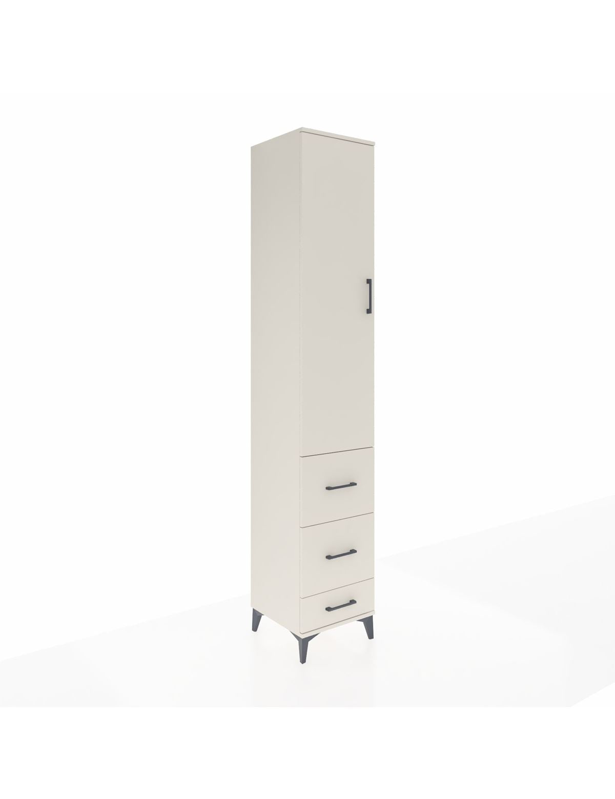 Hyperion Dolap 4 Raflı 3 Çekmeceli Tek Kapaklı 44x44x243 Aytaşı-Aytaşı