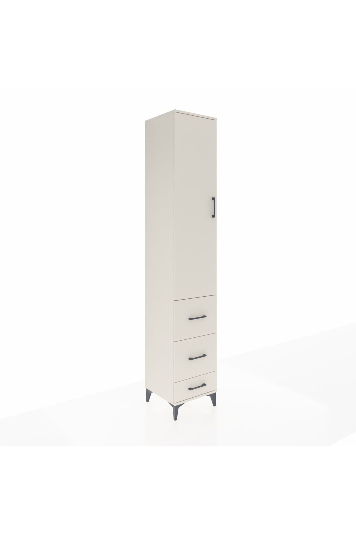 Hyperion Dolap 4 Raflı 3 Çekmeceli Tek Kapaklı 44x44x243 Aytaşı-Aytaşı