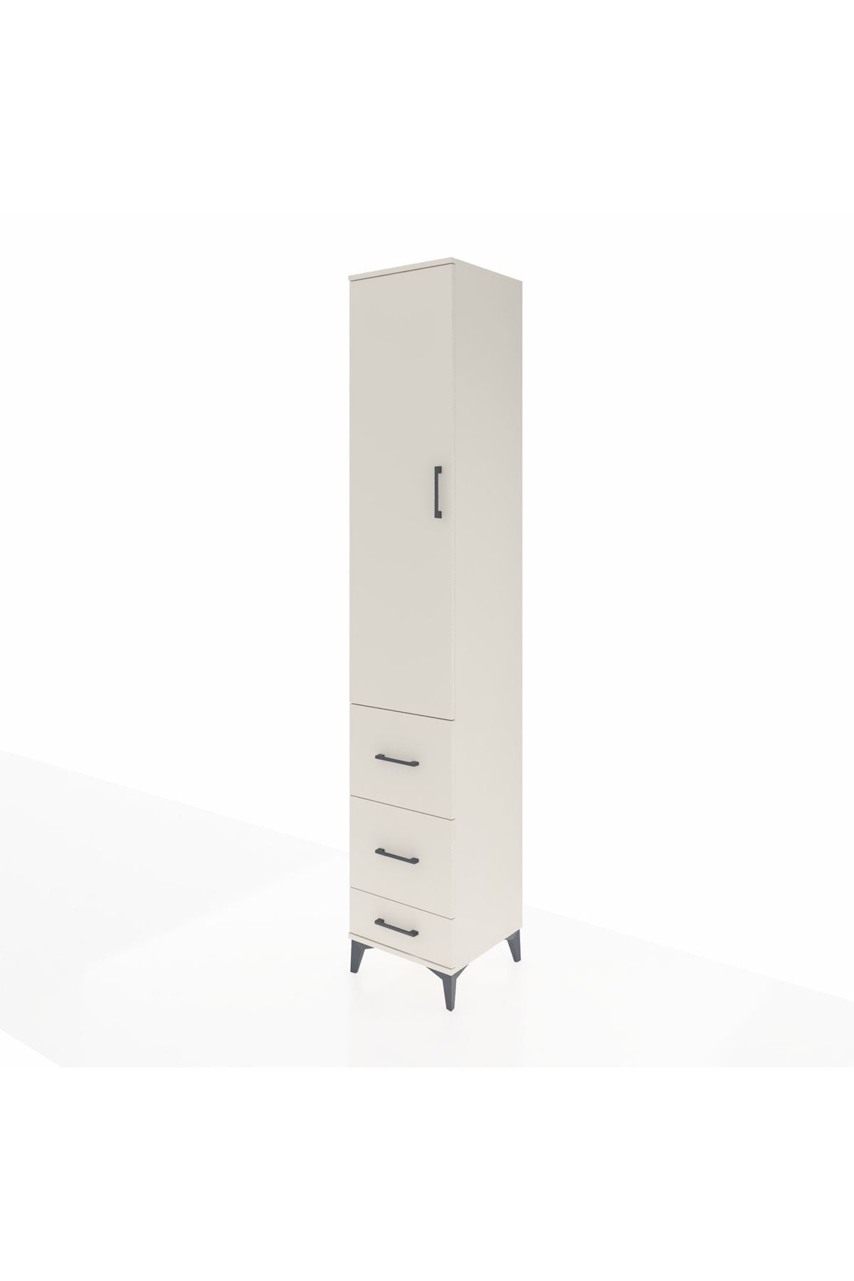 Hyperion Dolap 4 Raflı 3 Çekmeceli Tek Kapaklı 44x44x243 Aytaşı-Aytaşı