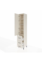 Hyperion Dolap 4 Raflı 3 Çekmeceli Tek Kapaklı 44x44x243 Aytaşı-Aytaşı