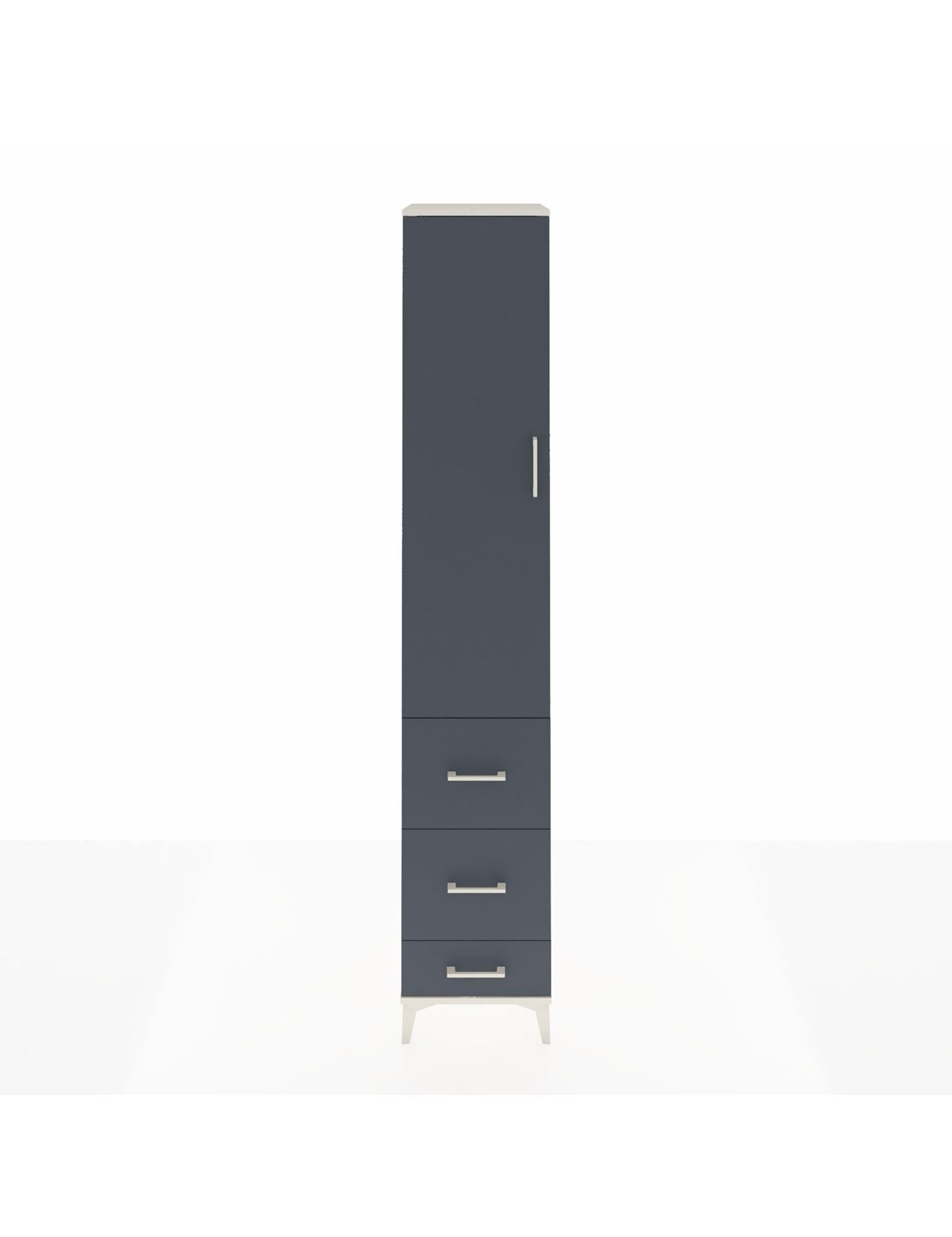 Hyperion Dolap 4 Raflı 3 Çekmeceli Tek Kapaklı 44x44x243 Aytaşı-Antrasit