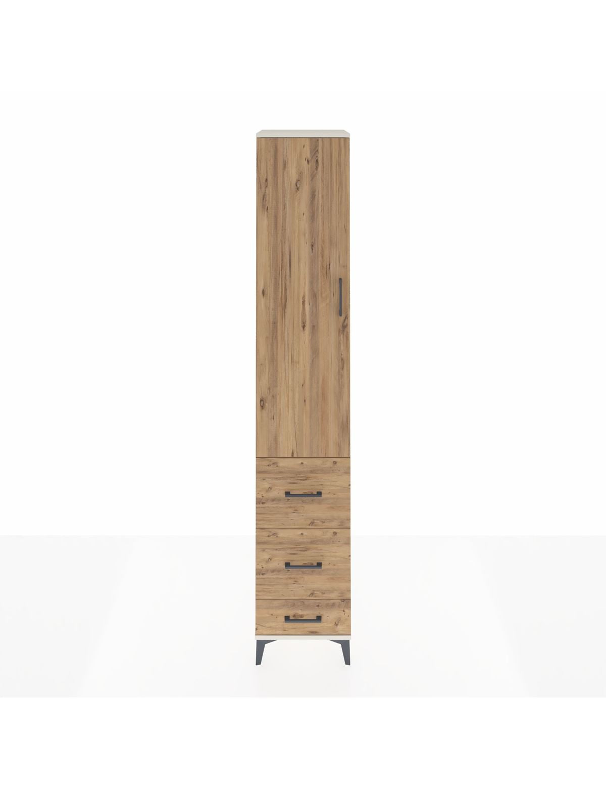 Hyperion Dolap 4 Raflı 3 Çekmeceli Tek Kapaklı 44x44x243 Aytaşı-Çam