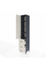 Hyperion Dolap 4 Raflı 3 Çekmeceli Tek Kapaklı 44x44x243 Antrasit-Aytaşı