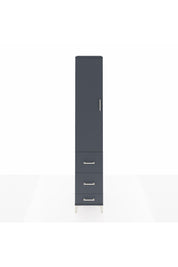 Hyperion Dolap 4 Raflı 3 Çekmeceli Tek Kapaklı 44x44x243 Antrasit-Antrasit