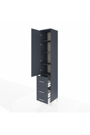 Hyperion Dolap 4 Raflı 3 Çekmeceli Tek Kapaklı 44x44x243 Antrasit-Antrasit