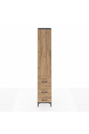 Hyperion Dolap 4 Raflı 3 Çekmeceli Tek Kapaklı 44x44x243 Antrasit-Çam