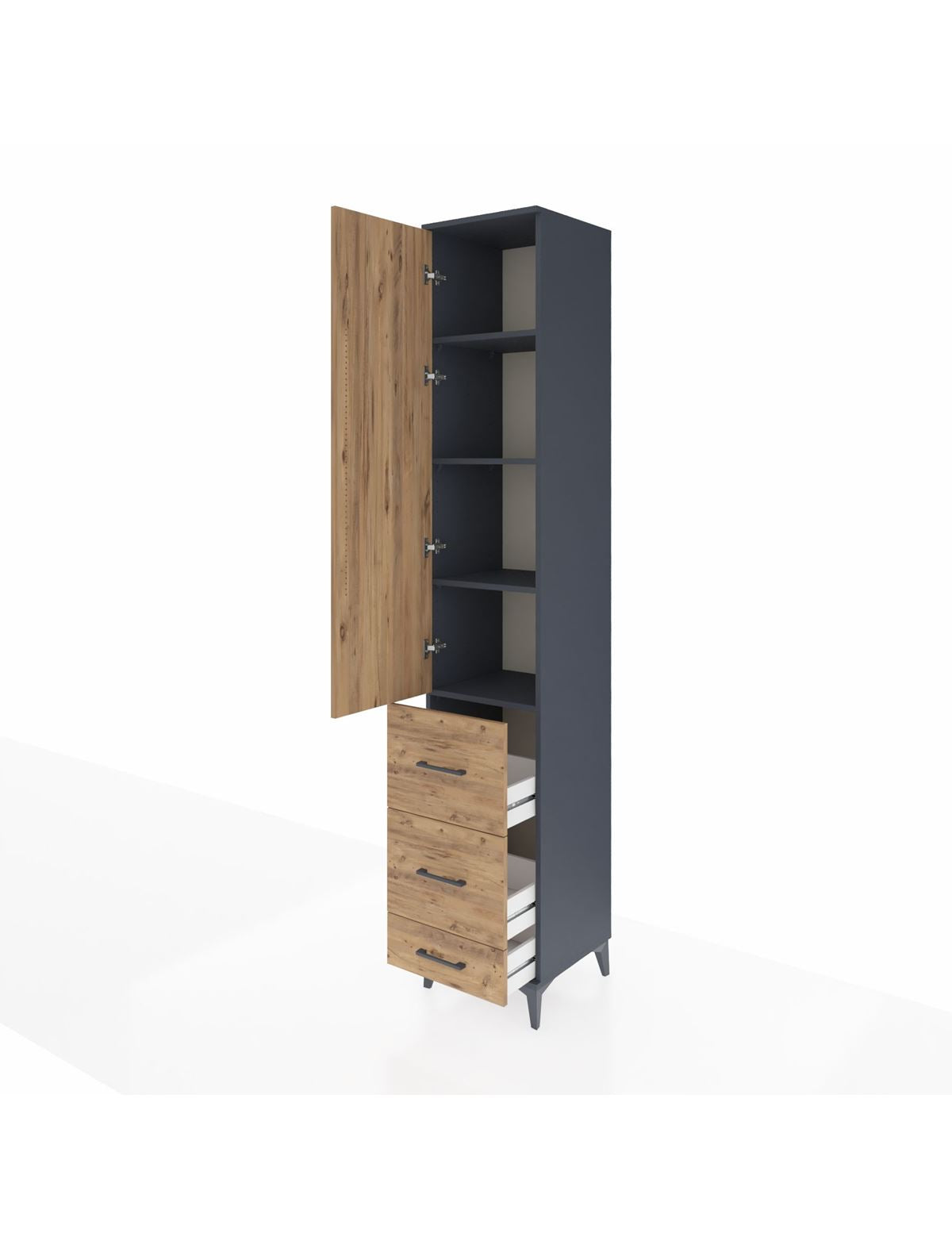 Hyperion Dolap 4 Raflı 3 Çekmeceli Tek Kapaklı 44x44x243 - S64M159V6B