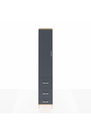 Hyperion Dolap 4 Raflı 3 Çekmeceli Tek Kapaklı 44x44x243 Çam-Antrasit
