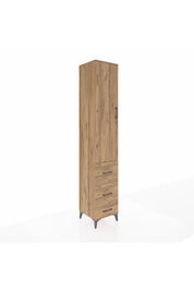 Hyperion Dolap 4 Raflı 3 Çekmeceli Tek Kapaklı 44x44x243 Çam-Çam