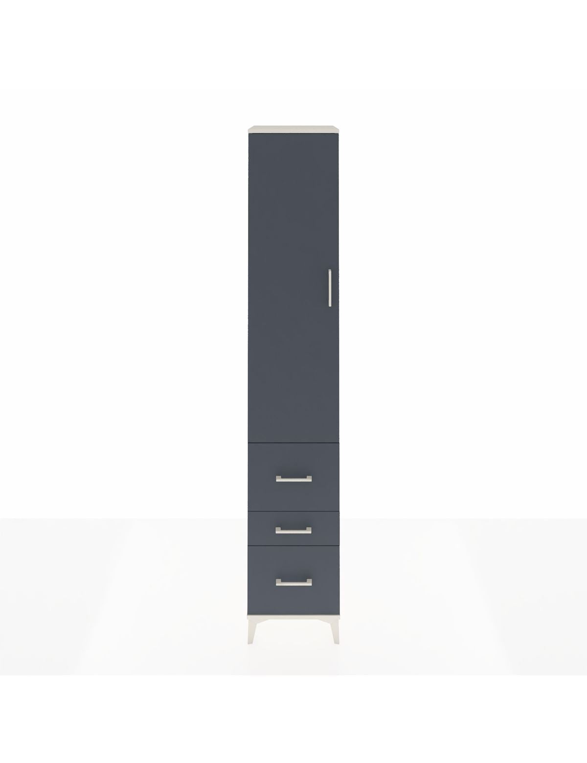 Hyperion Dolap 2 Raflı 3 Çekmeceli Tek Askılı 44x44x243 Aytaşı-Antrasit