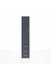 Hyperion Dolap 2 Raflı 3 Çekmeceli Tek Askılı 44x44x243 Aytaşı-Antrasit