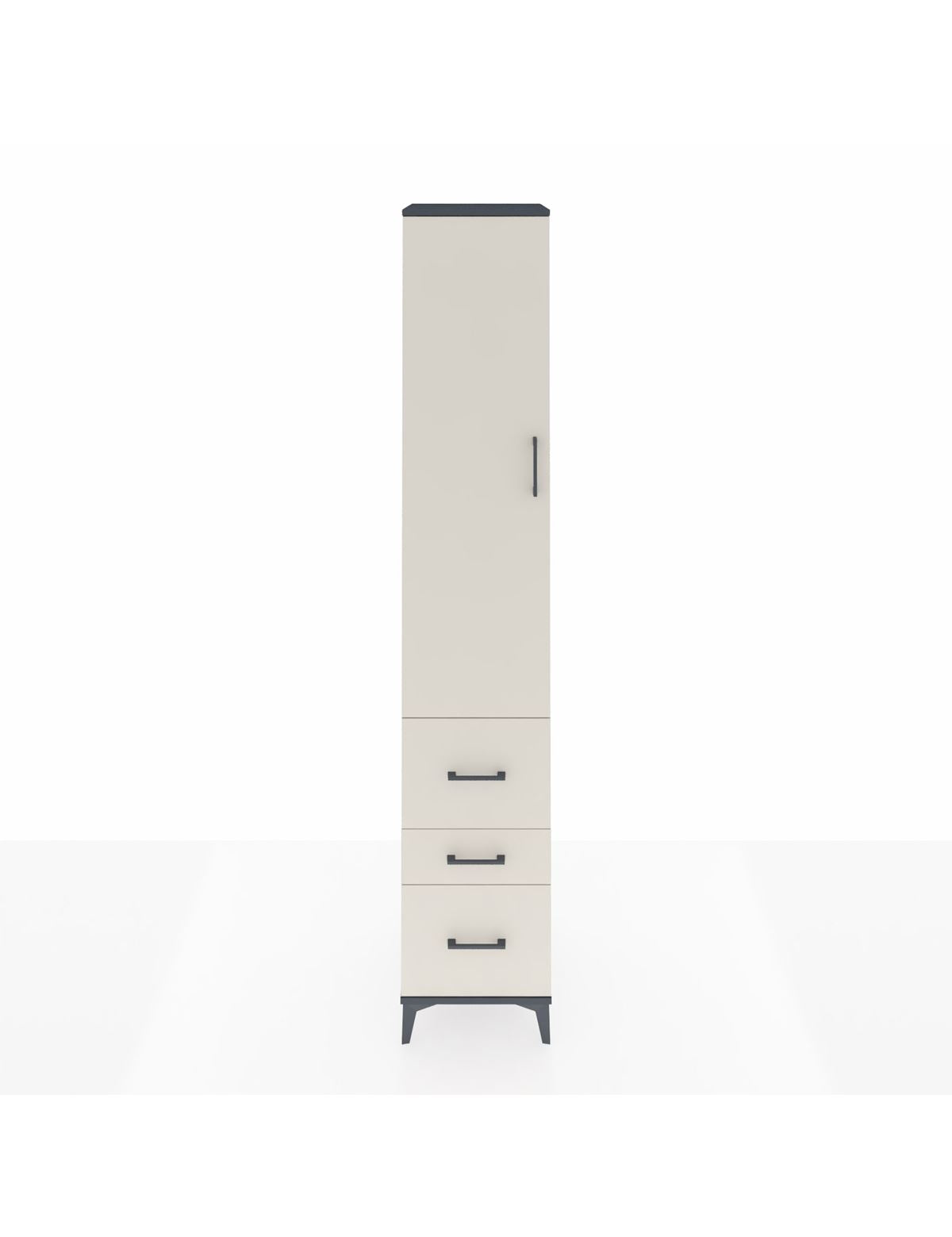 Hyperion Dolap 2 Raflı 3 Çekmeceli Tek Askılı 44x44x243 Antrasit-Aytaşı