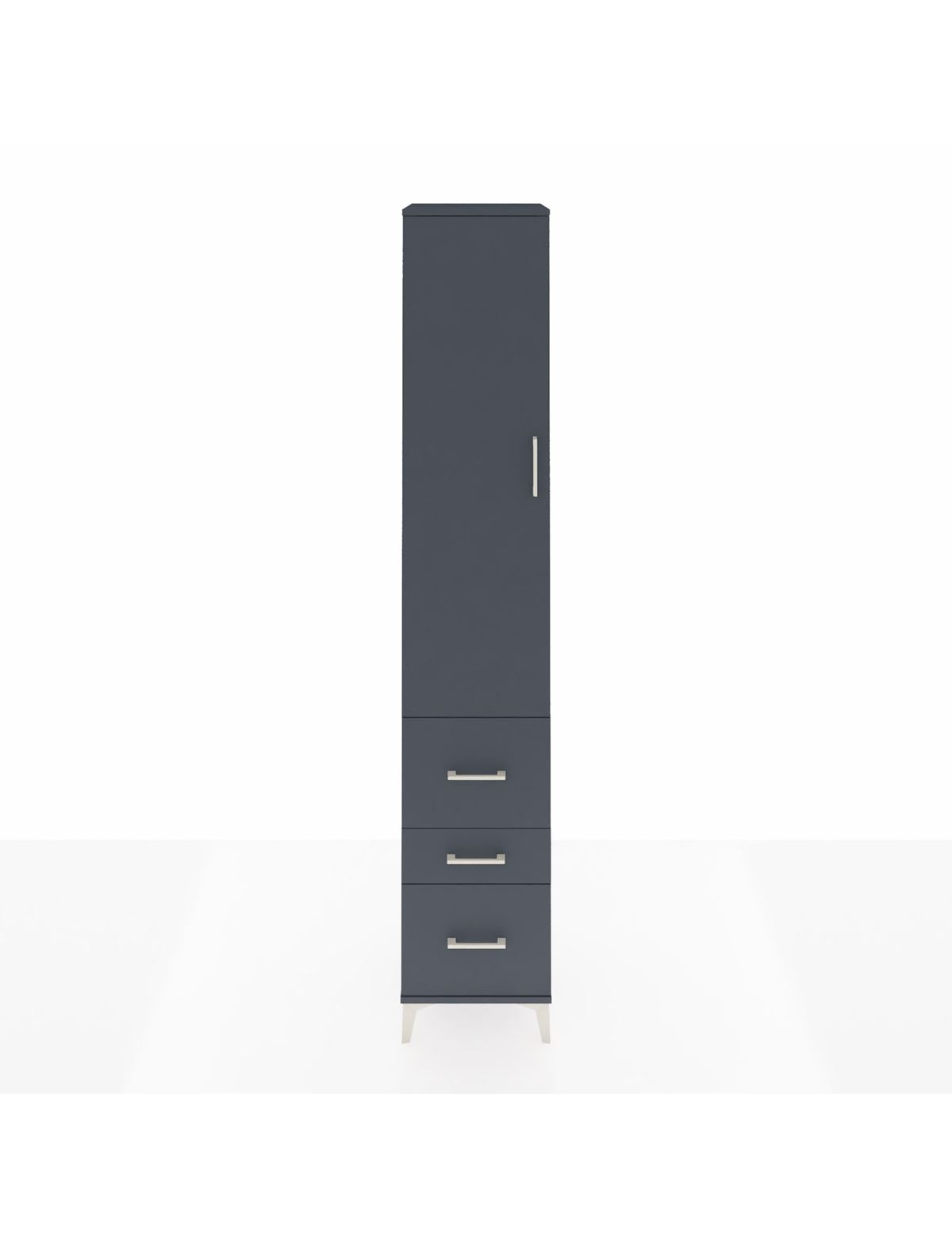 Hyperion Dolap 2 Raflı 3 Çekmeceli Tek Askılı 44x44x243 Antrasit-Antrasit