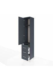 Hyperion Dolap 2 Raflı 3 Çekmeceli Tek Askılı 44x44x243 Antrasit-Antrasit