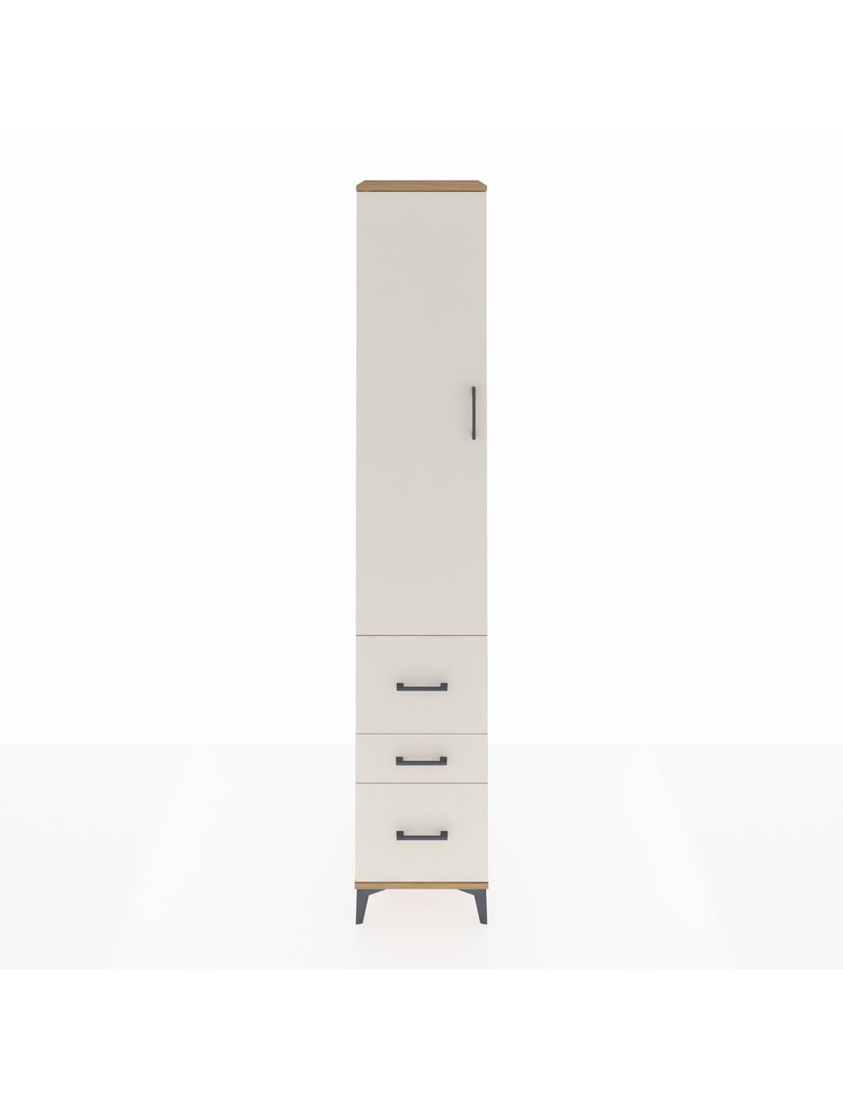 Hyperion Dolap 2 Raflı 3 Çekmeceli Tek Askılı 44x44x243 Çam-Aytaşı