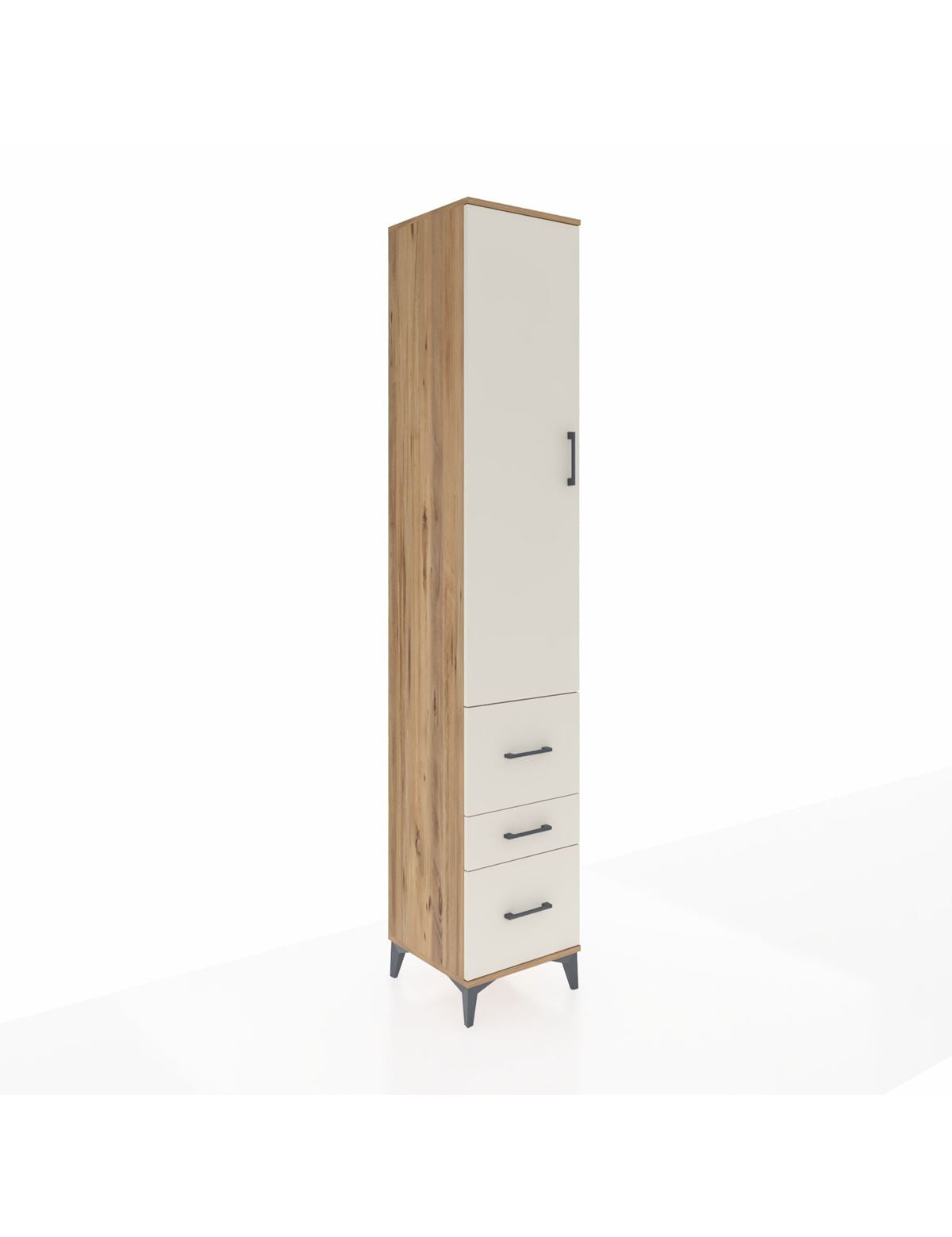 Hyperion Dolap 2 Raflı 3 Çekmeceli Tek Askılı 44x44x243 Çam-Aytaşı