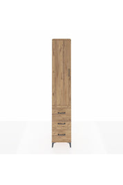 Hyperion Dolap 2 Raflı 3 Çekmeceli Tek Askılı 44x44x243 Çam-Çam