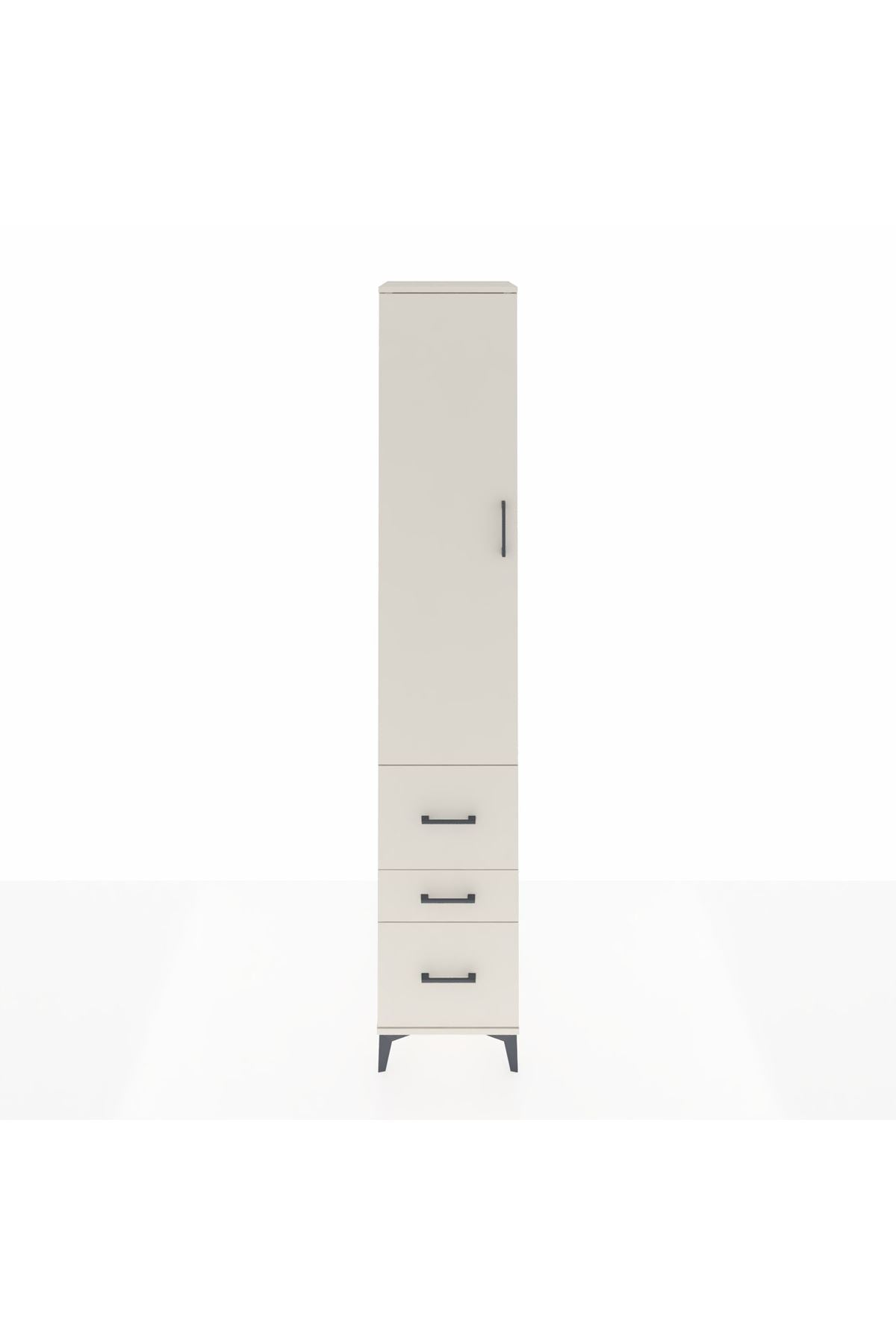 Hyperion Dolap 4 Raflı 3 Çekmeceli Tek Kapaklı 44x44x243 Aytaşı-Aytaşı