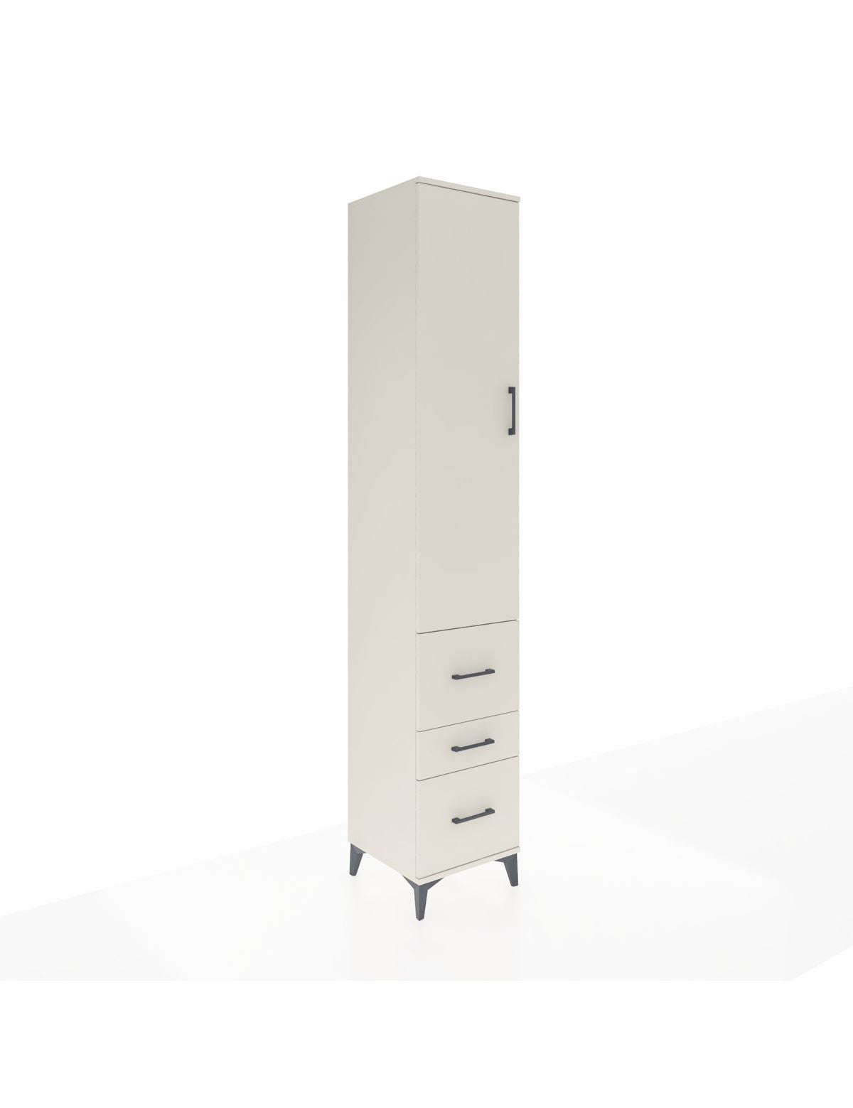 Hyperion Dolap 4 Raflı 3 Çekmeceli Tek Kapaklı 44x44x243 Aytaşı-Aytaşı