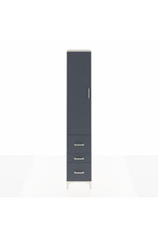 Hyperion Dolap 4 Raflı 3 Çekmeceli Tek Kapaklı 44x44x243 Aytaşı-Antrasit