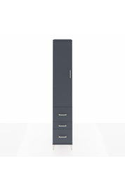Hyperion Dolap 4 Raflı 3 Çekmeceli Tek Kapaklı 44x44x243 Antrasit-Antrasit