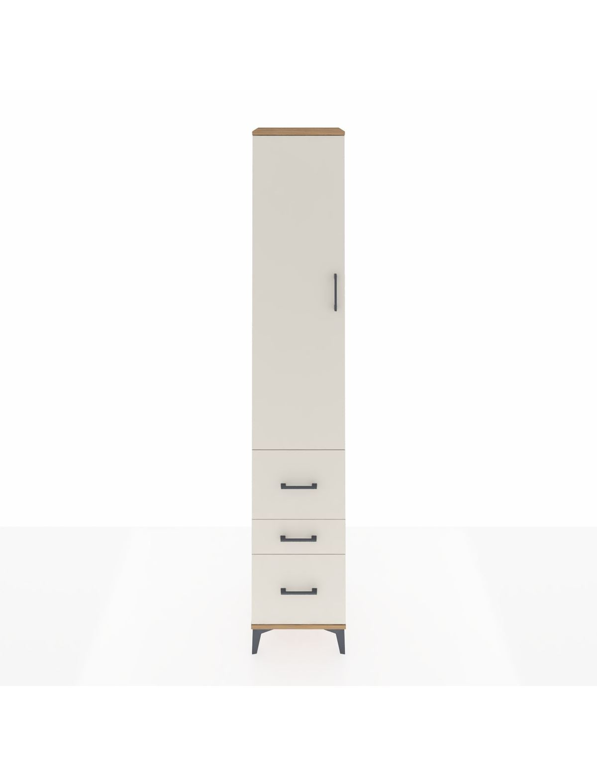 Hyperion Dolap 4 Raflı 3 Çekmeceli Tek Kapaklı 44x44x243 Çam-Aytaşı