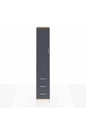 Hyperion Dolap 4 Raflı 3 Çekmeceli Tek Kapaklı 44x44x243 Çam-Antrasit