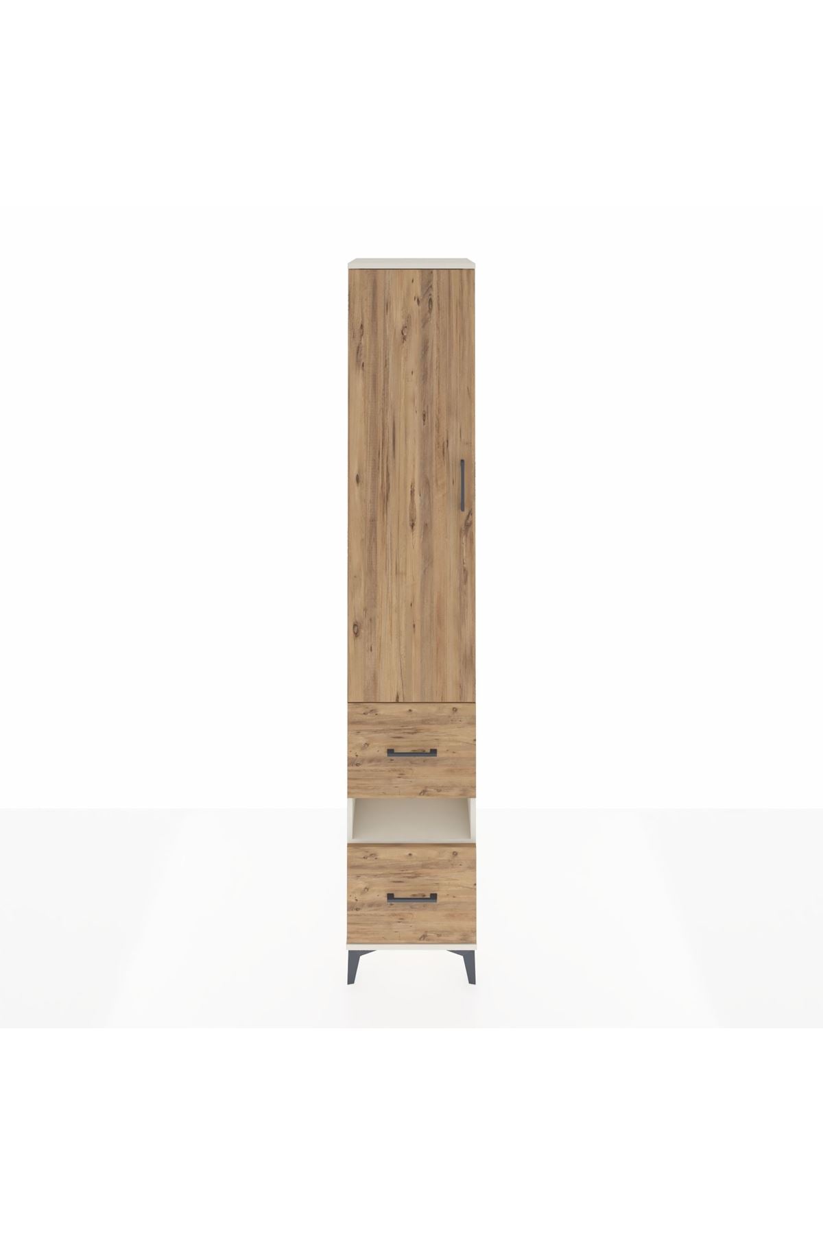 Hyperion Dolap 3 Raflı 2 Çekmeceli Tek Askılı 44x44x243 Aytaşı-Çam
