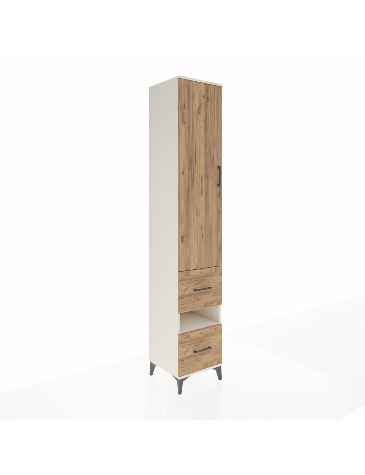 Hyperion Dolap 3 Raflı 2 Çekmeceli Tek Askılı 44x44x243 Aytaşı-Çam